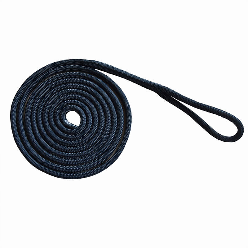 3/8x6' Double Braided Nylon Fender Rope for boats,G/W,Black color